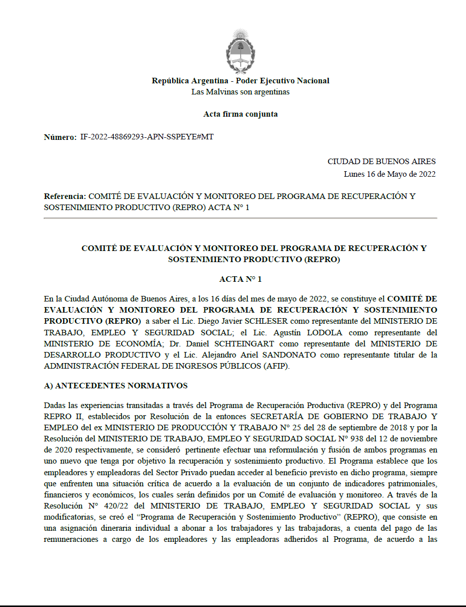 Repro Par Metros Y Condiciones De Acceso Abril Resoluci N